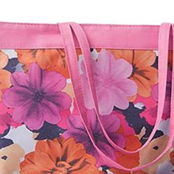 Floral Canvas Tote Handbag - Picture 1 of 4